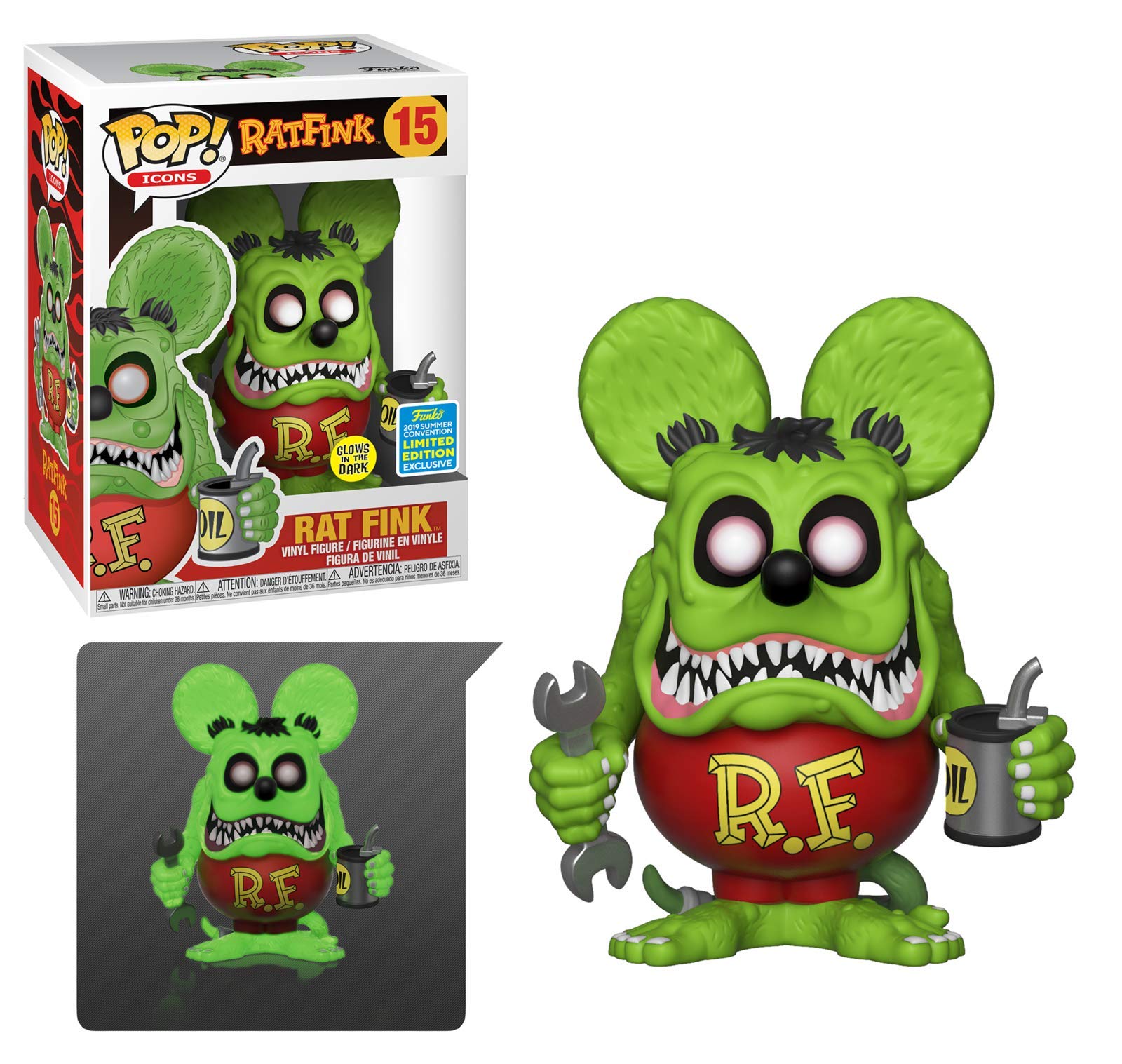 Amazon.com: POP! Funko Icons - Rat Fink (GITD) - SDCC 2019 Summer