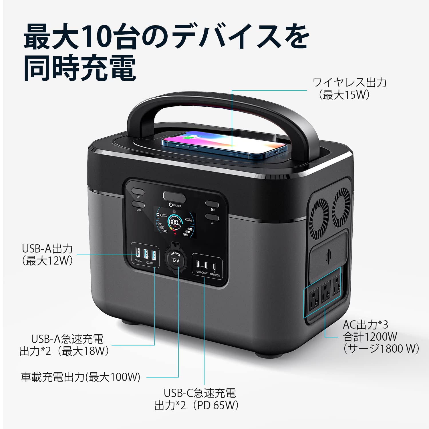 ポータブル電源 328300mAh/1050Wh 大容量 安全リン酸鉄バッテリー