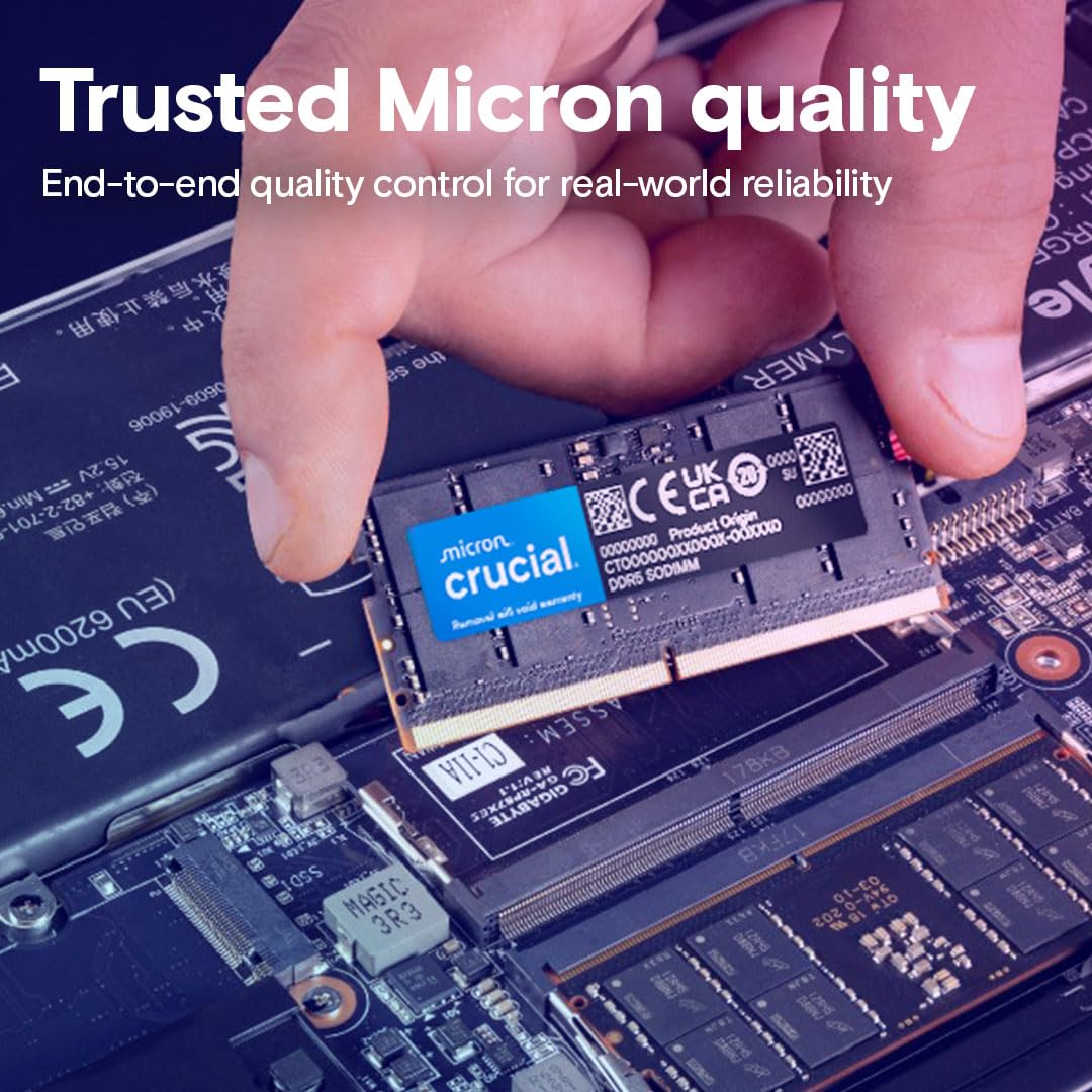 Crucial 32GB DDR5 RAM Kit (2x16GB), 4800MHz CL40 Laptop Memory
