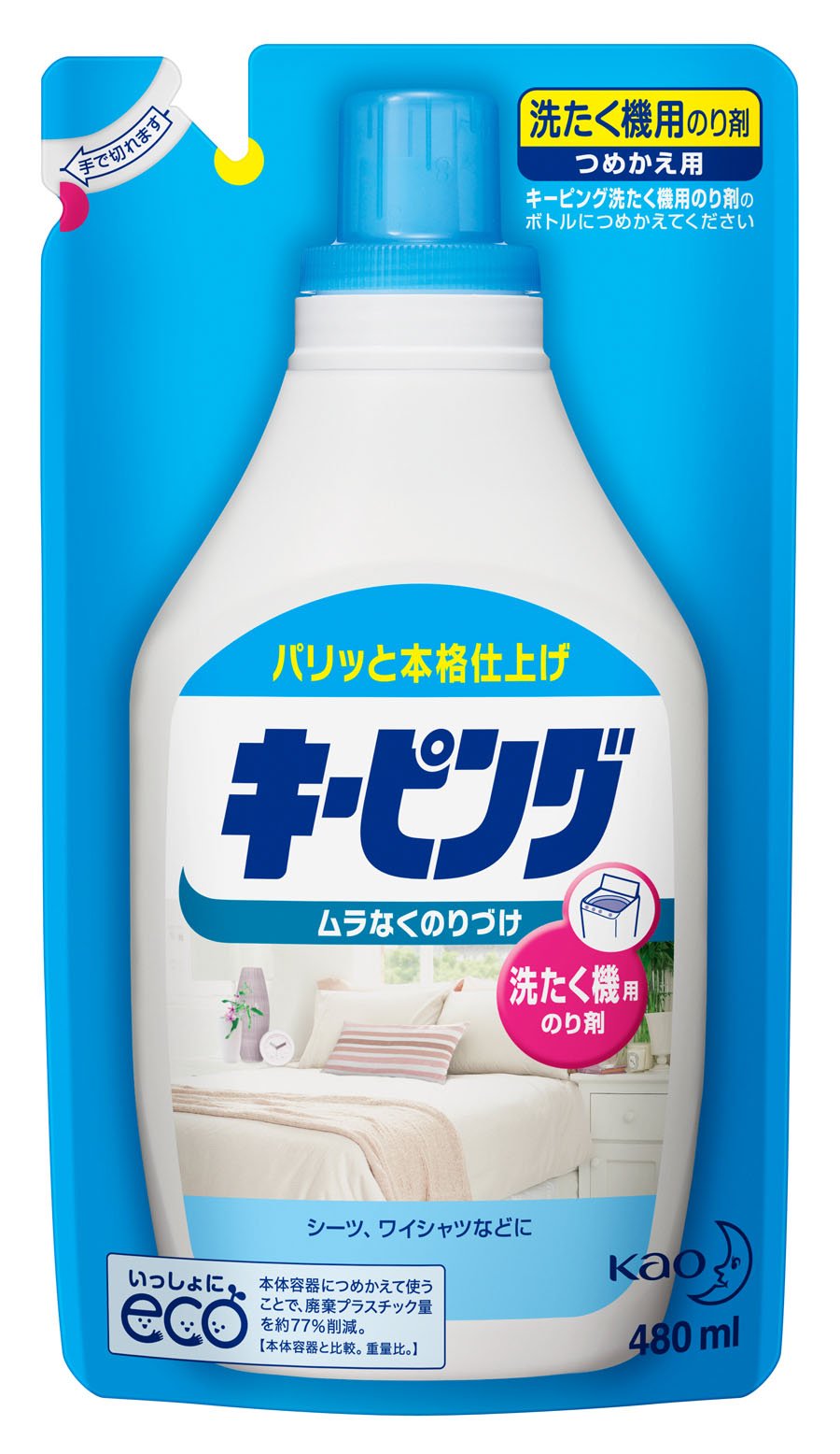 キーピング 洗濯機用のり剤 つめかえ用 480ml 8個セット Amazon.co.jp