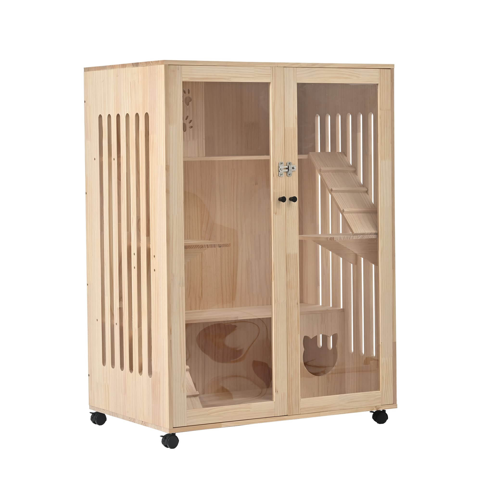 アクリル小動物用ケージ 中〜大型 木製ハウス付き アクリル小動物用