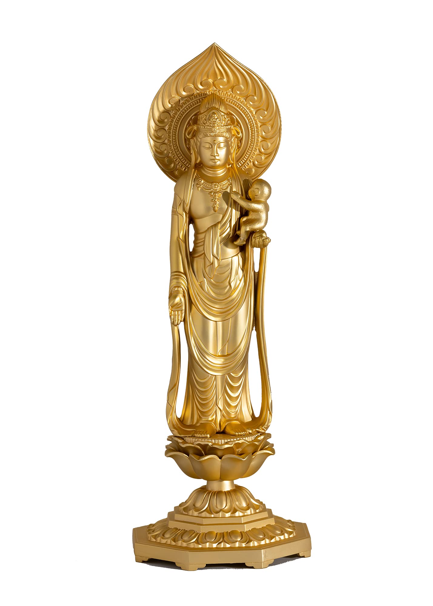 観音様 慈母観音菩薩 マリア観音 仏像 真鍮 ブロンズ像 彫刻家 作家物 銘