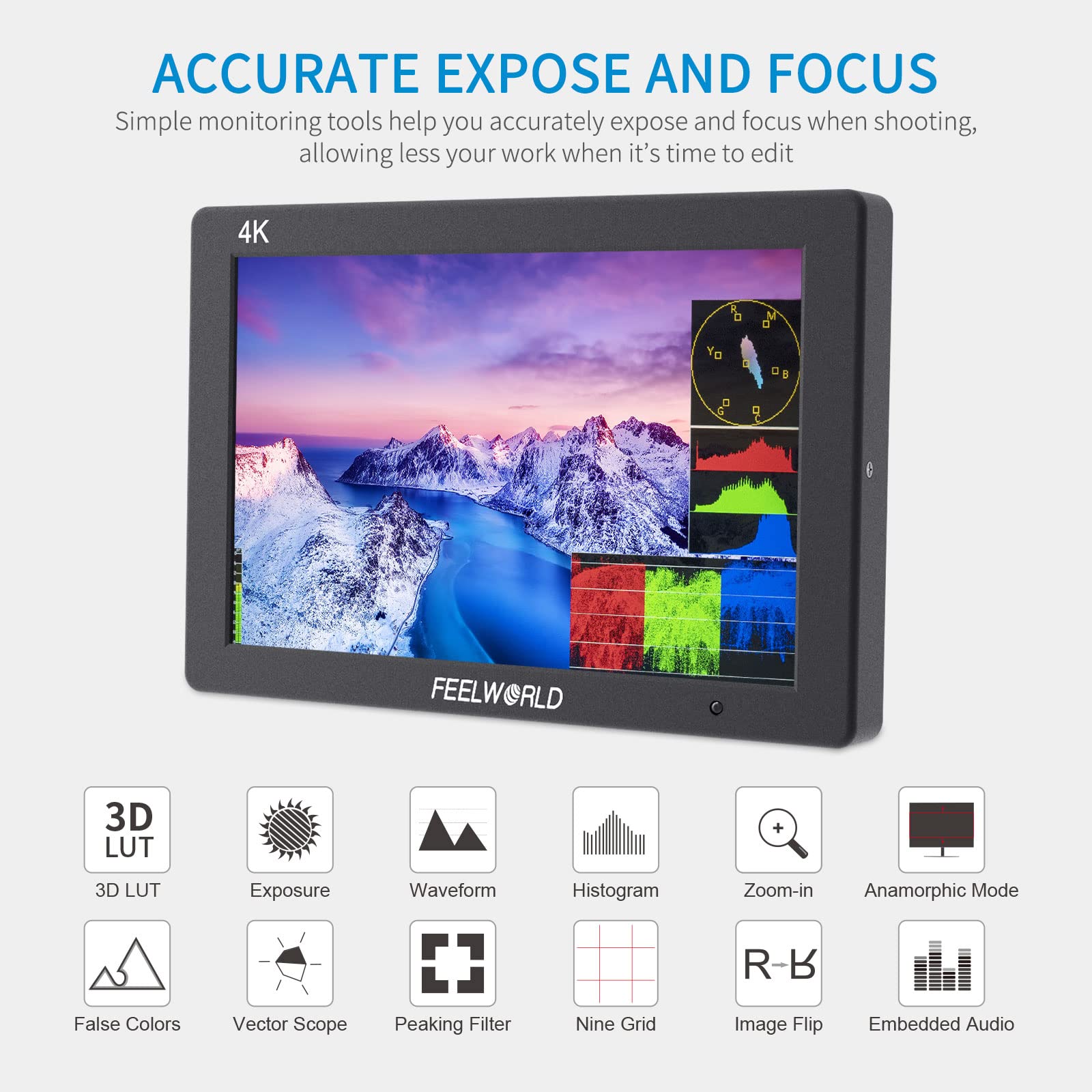 Amazon.com : FEELWORLD T7 7 Inch IPS 4K HDMI Camera Field Monitor