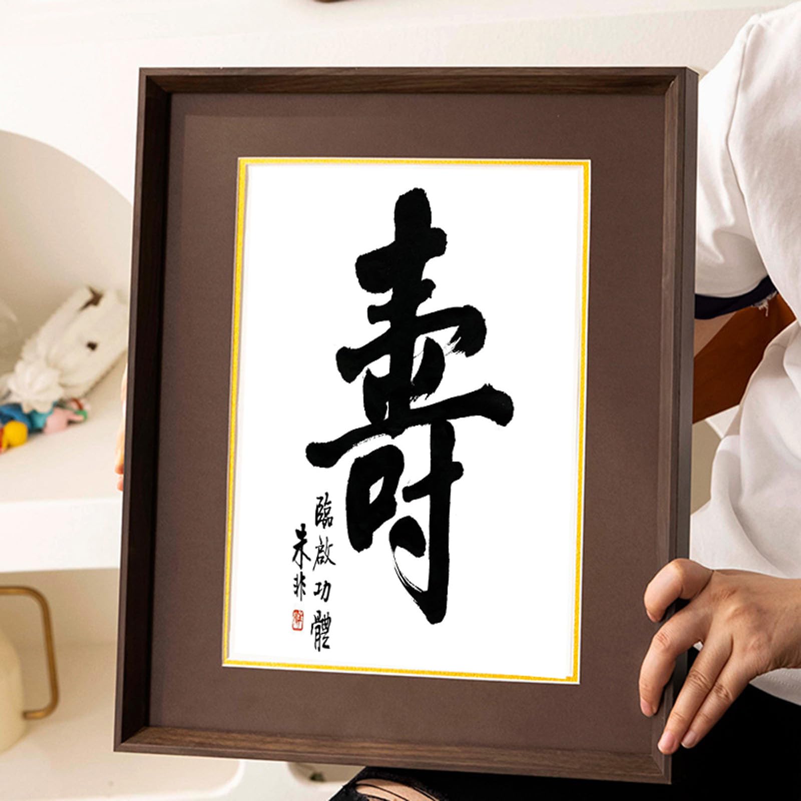 お値下げ☆書道作品額縁付 額入書「今日無事」額 書 40×