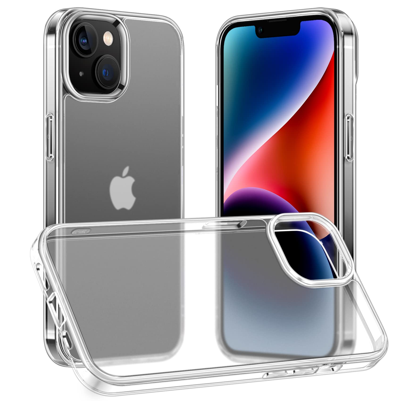Amazon.co.jp: NIMASO ケース iPhone 14 用 ケース 強化ガラス 半透明