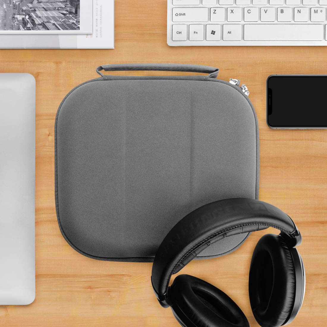 旅行用ヘッドホンケース ゼンハイザー各モデル対応 収納ポーチ付き 暗灰色