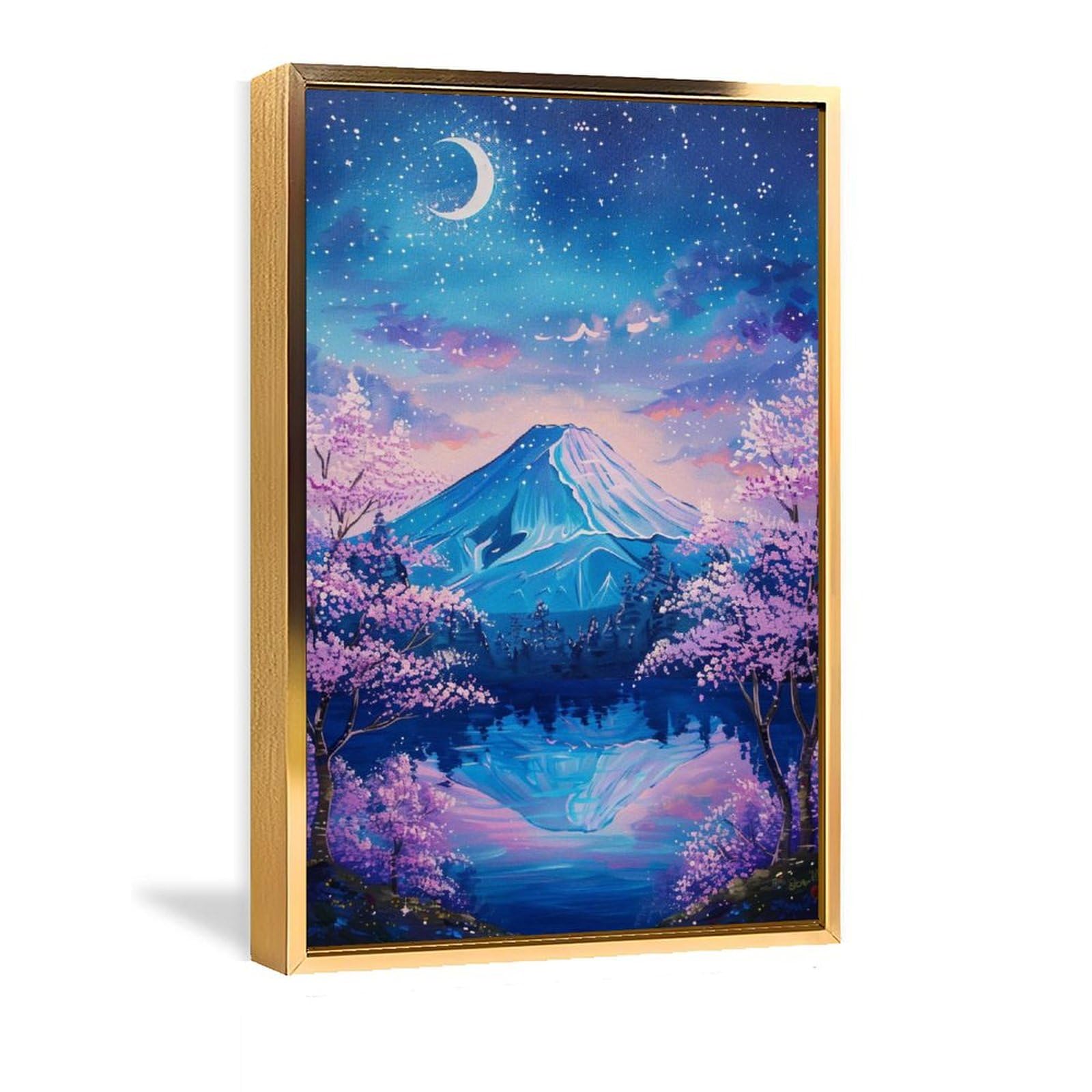 美しき山々」 絵画 油絵 Amazon.co.jp: 絵画 富士山の夜桜が美しい景色