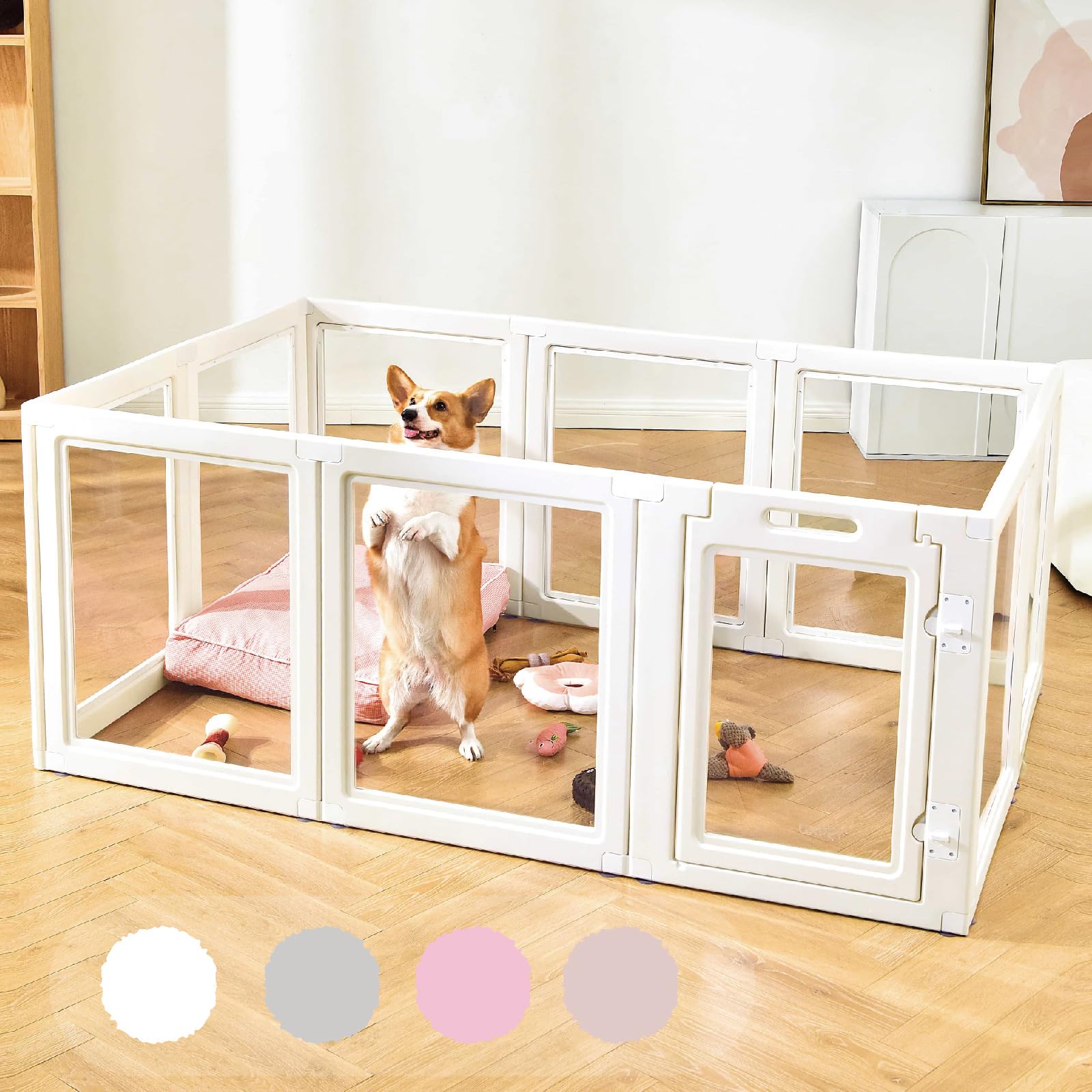 Amazon | HAKOPE 【圧迫感のないクリアサークル】 ペットサークル 犬