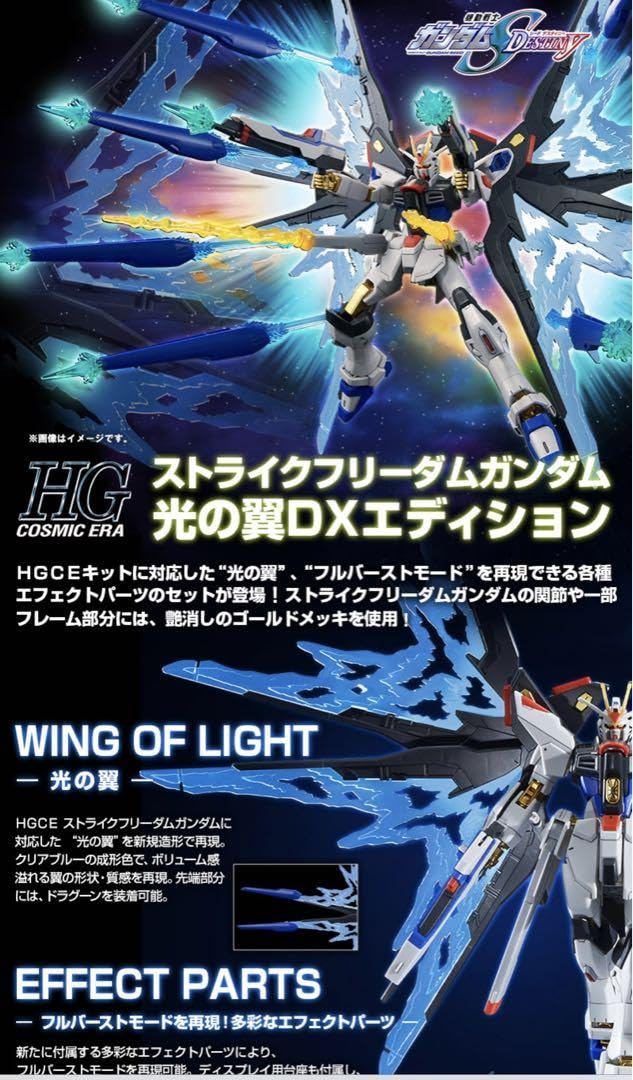 HG ストライクフリーダムガンダム 光の翼DXエディション 素組み立て品