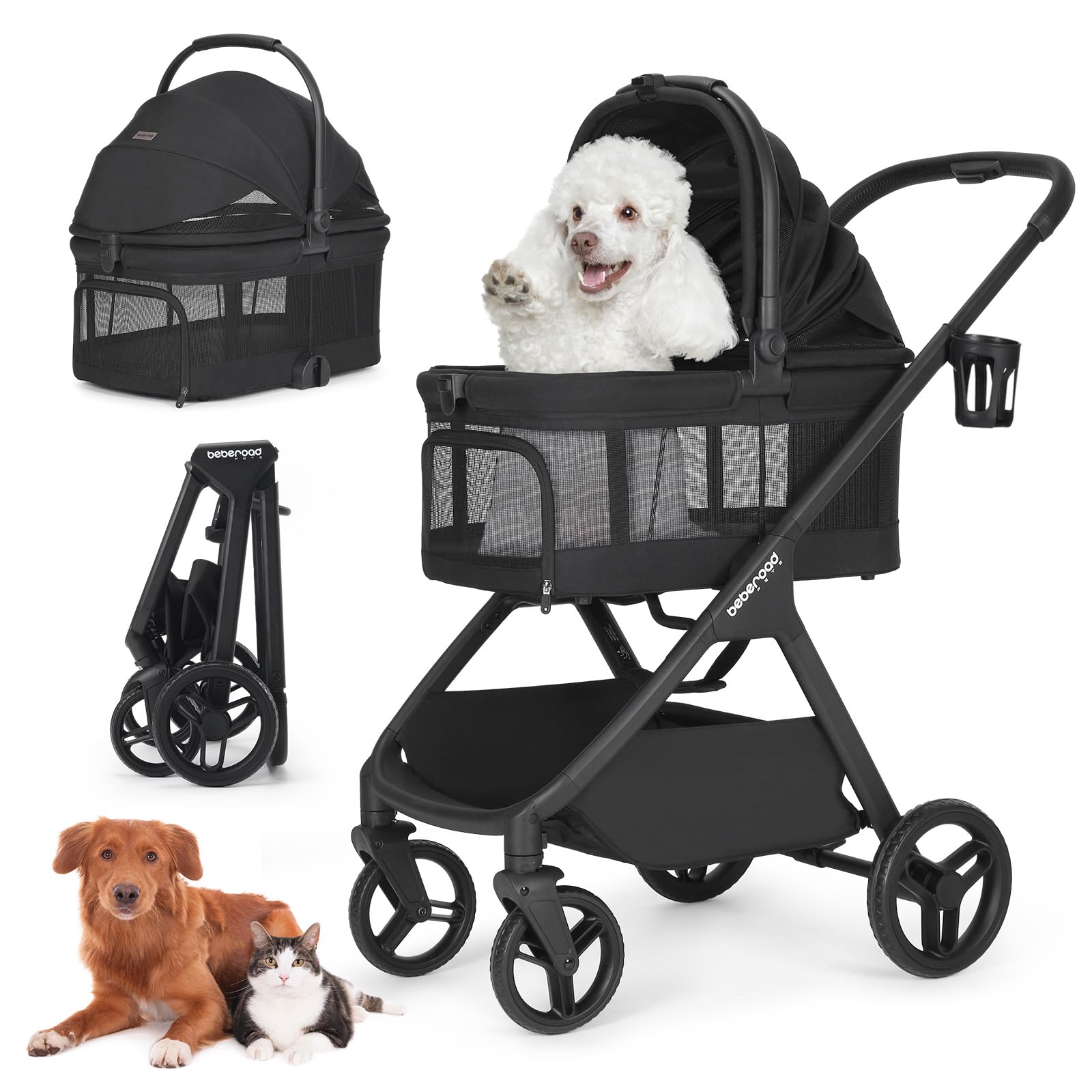 Amazon.co.jp: BEBEROAD PETS X5 ペットカート 分離型 小型犬