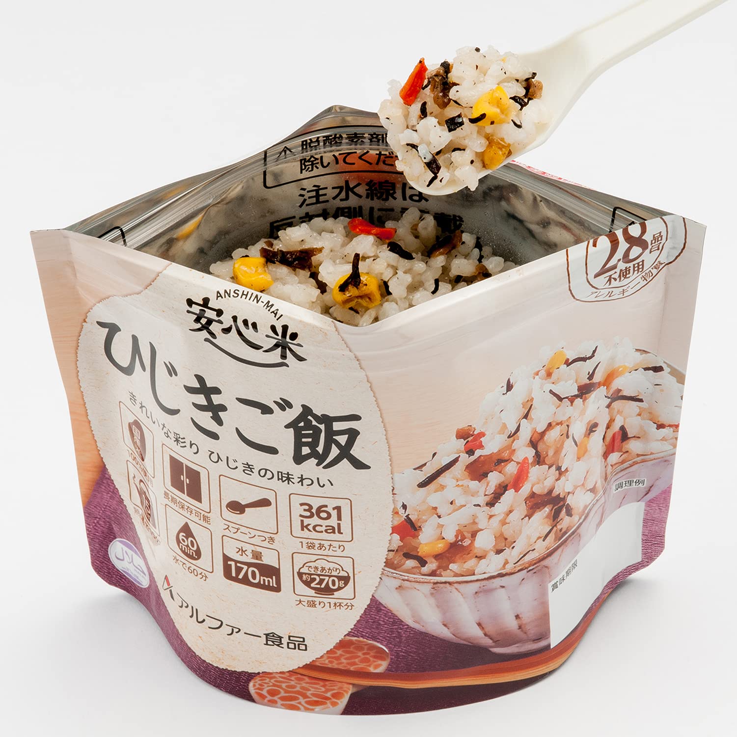 非常食の備蓄にお勧め 1箱50食入り！アルファー食品 安心米 ひじきご飯