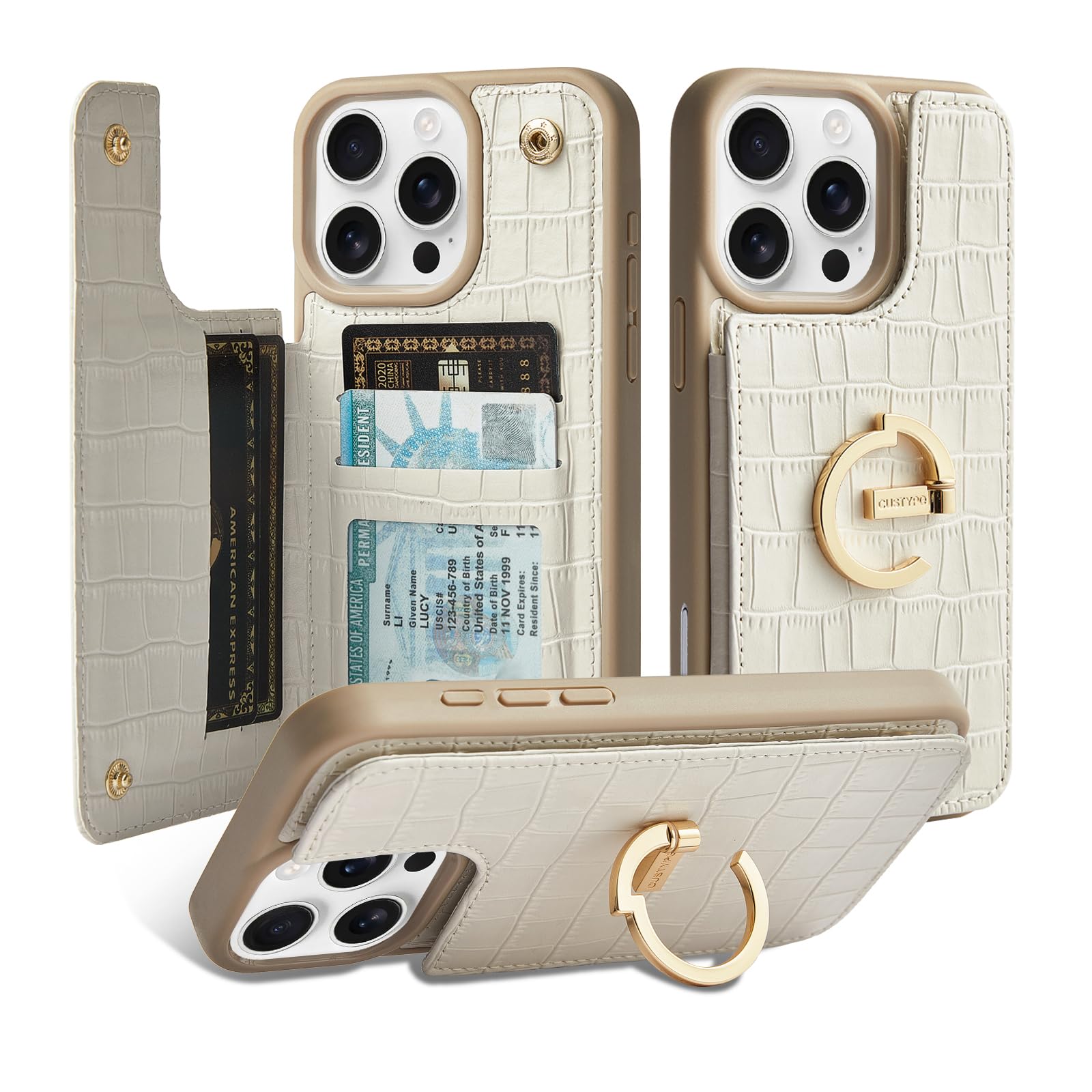 Amazon.co.jp: CUSTYPE iPhone 15 Pro用ウォレットケース、カード