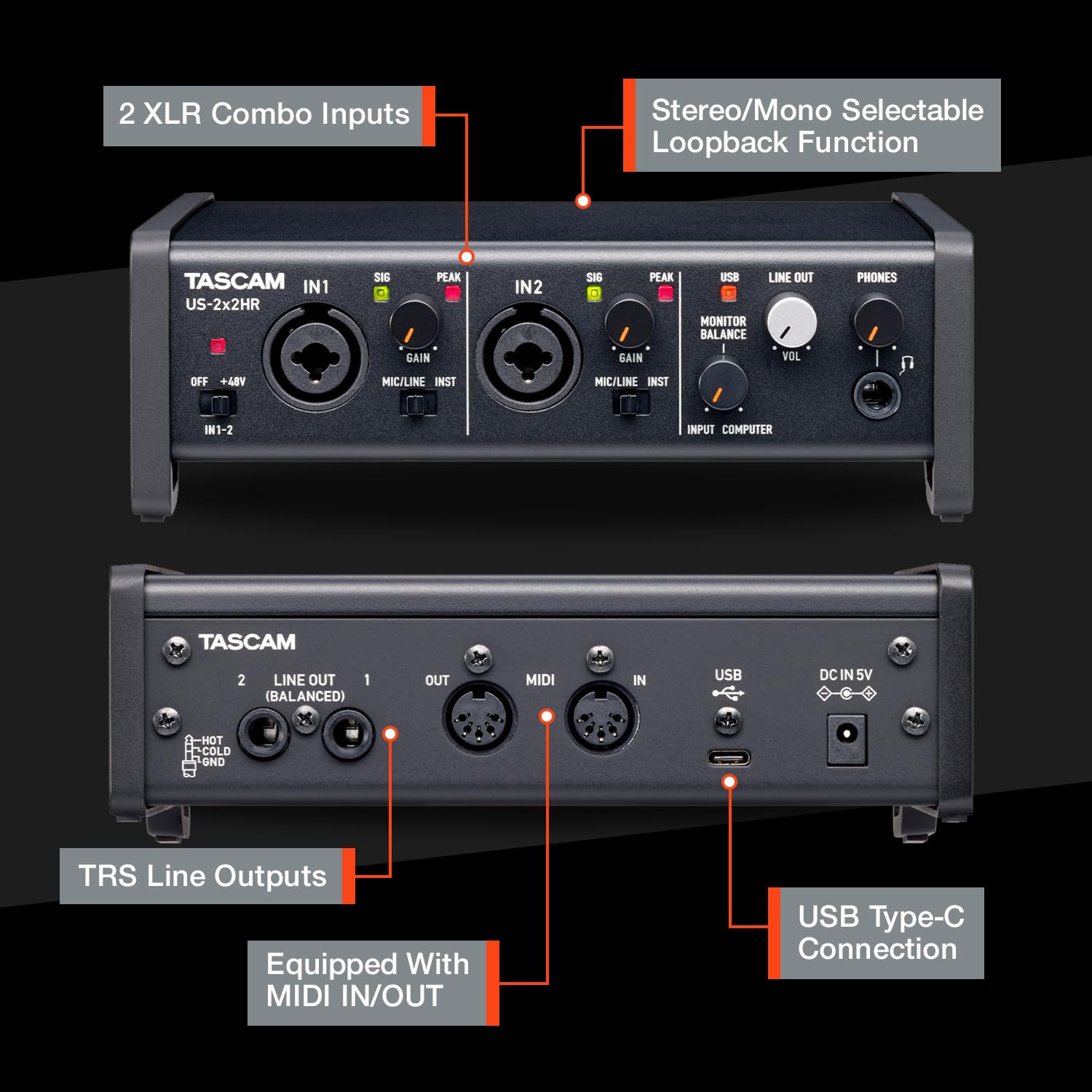 Amazon.co.jp: TASCAM(タスカム) US-2X2HR 2Mic, 2IN/2OUT 24bit