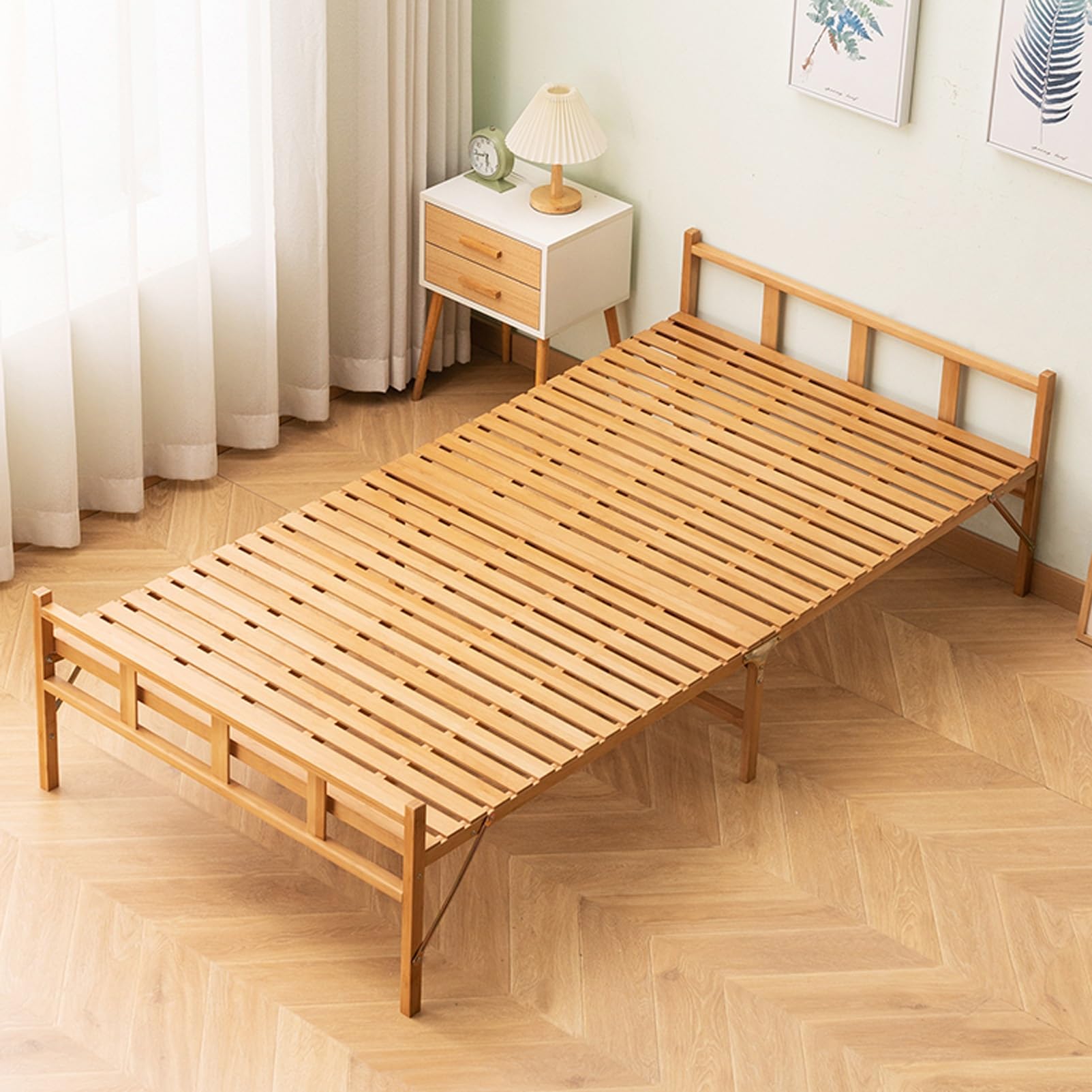 竹庭 組立不要 天然竹製 折りたたみベッド シングル 幅80cm Amazon
