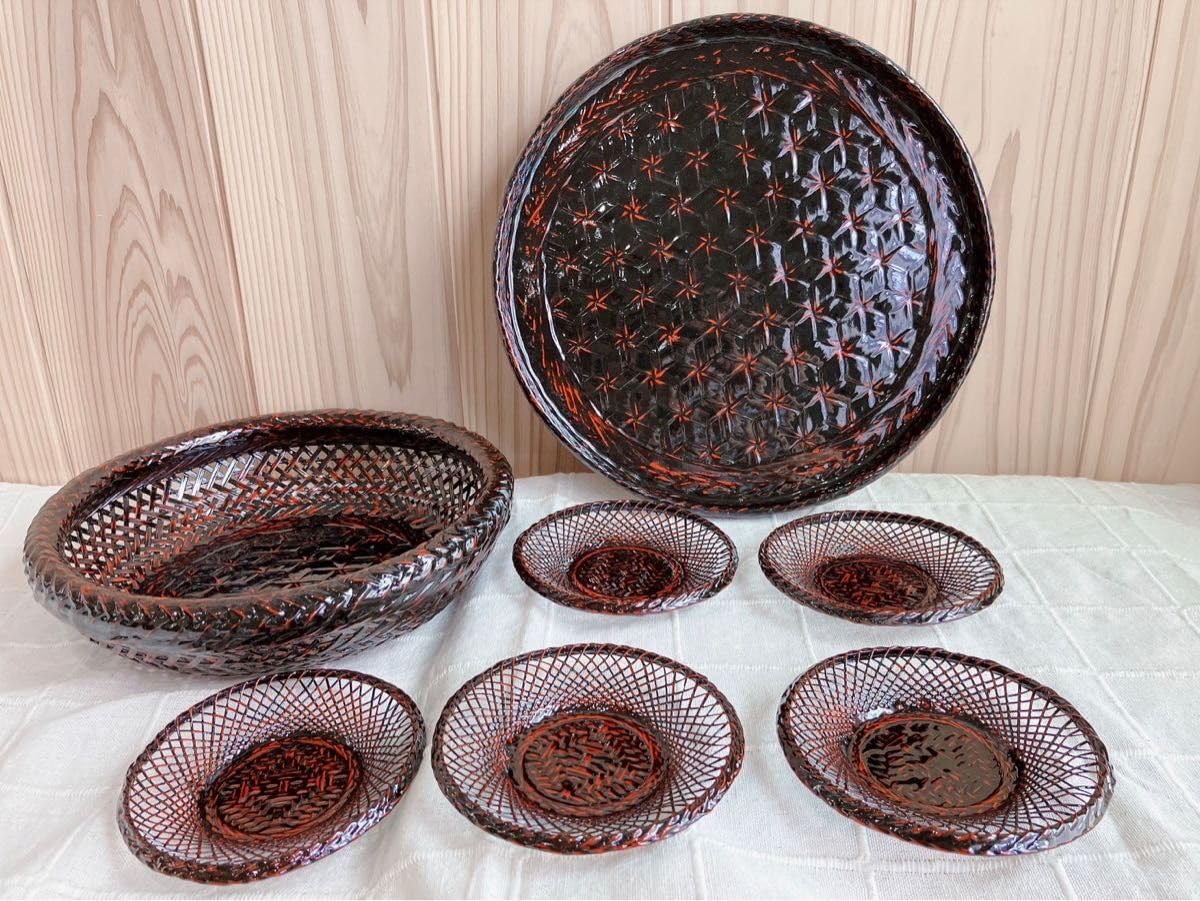 煎茶道具籃胎漆器他(全9品)