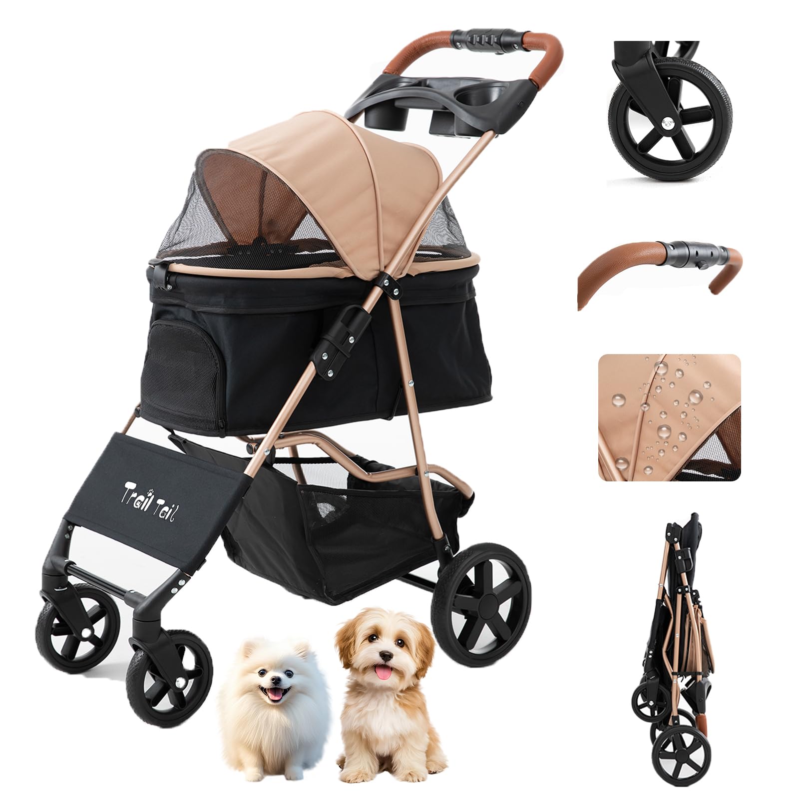 Amazon.co.jp: 【軽量 1秒瞬間折り畳み】TRAIL TAIL ペットカート 犬用