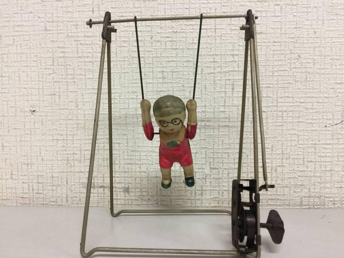 鉄棒運動 戦前製 セルロイド ゼンマイ おもちゃ 箱入り 昭和レトロ