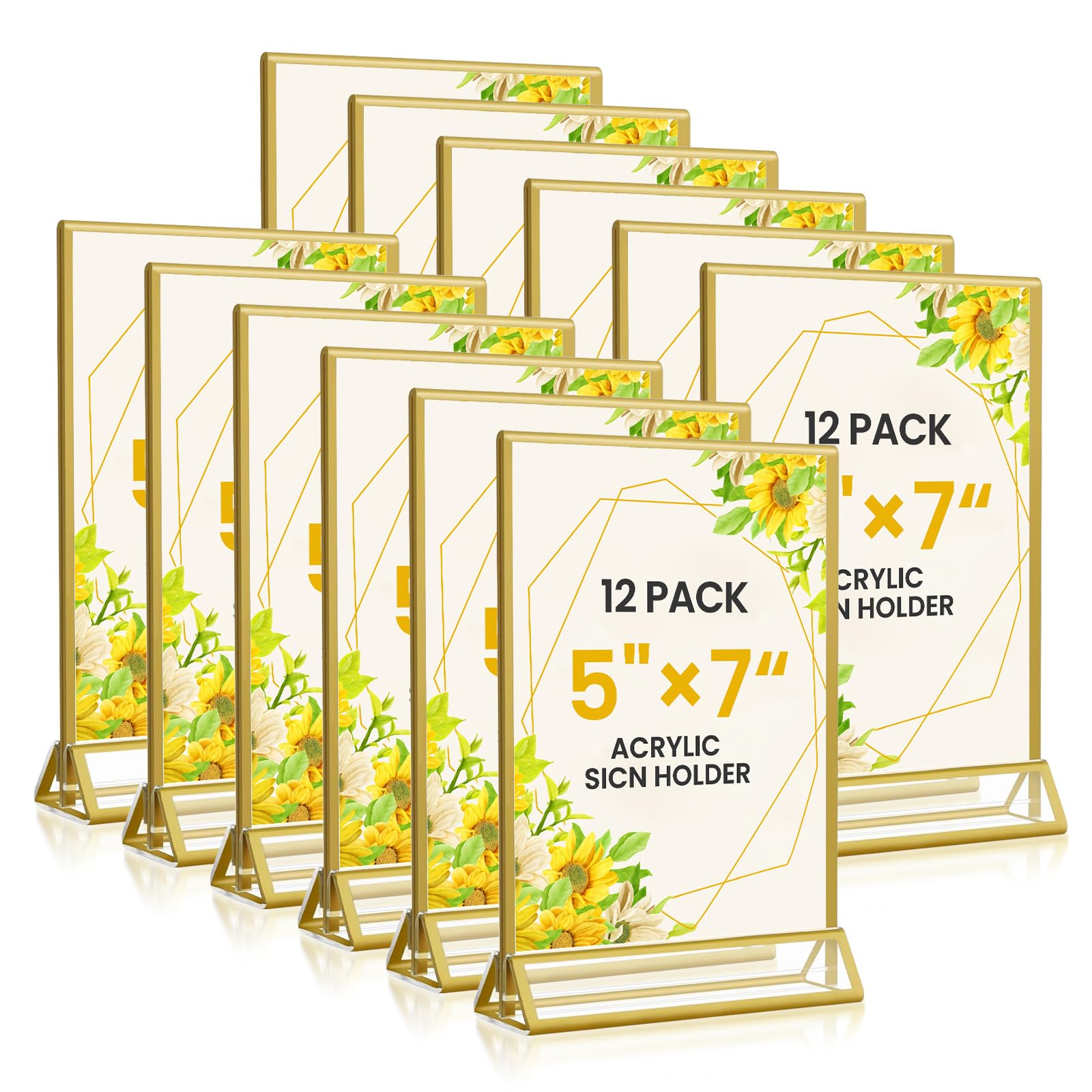 Amazon.co.jp: HRSDEIE 5x7 ゴールドアクリルサインホルダー 12個