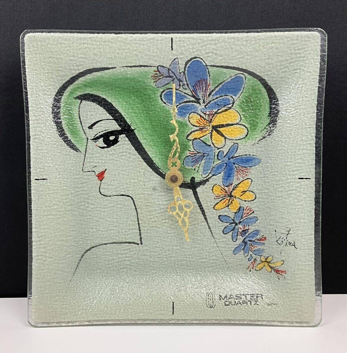 小島功 金の女 ガラス絵皿 昭和レトロ 美人画 アートプレート 置物