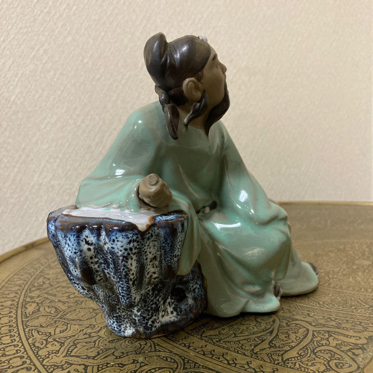 Amazon.co.jp: 中国 石湾陶器 陶器人形 置物 SHIWAN ARTISTIC CERAMlC