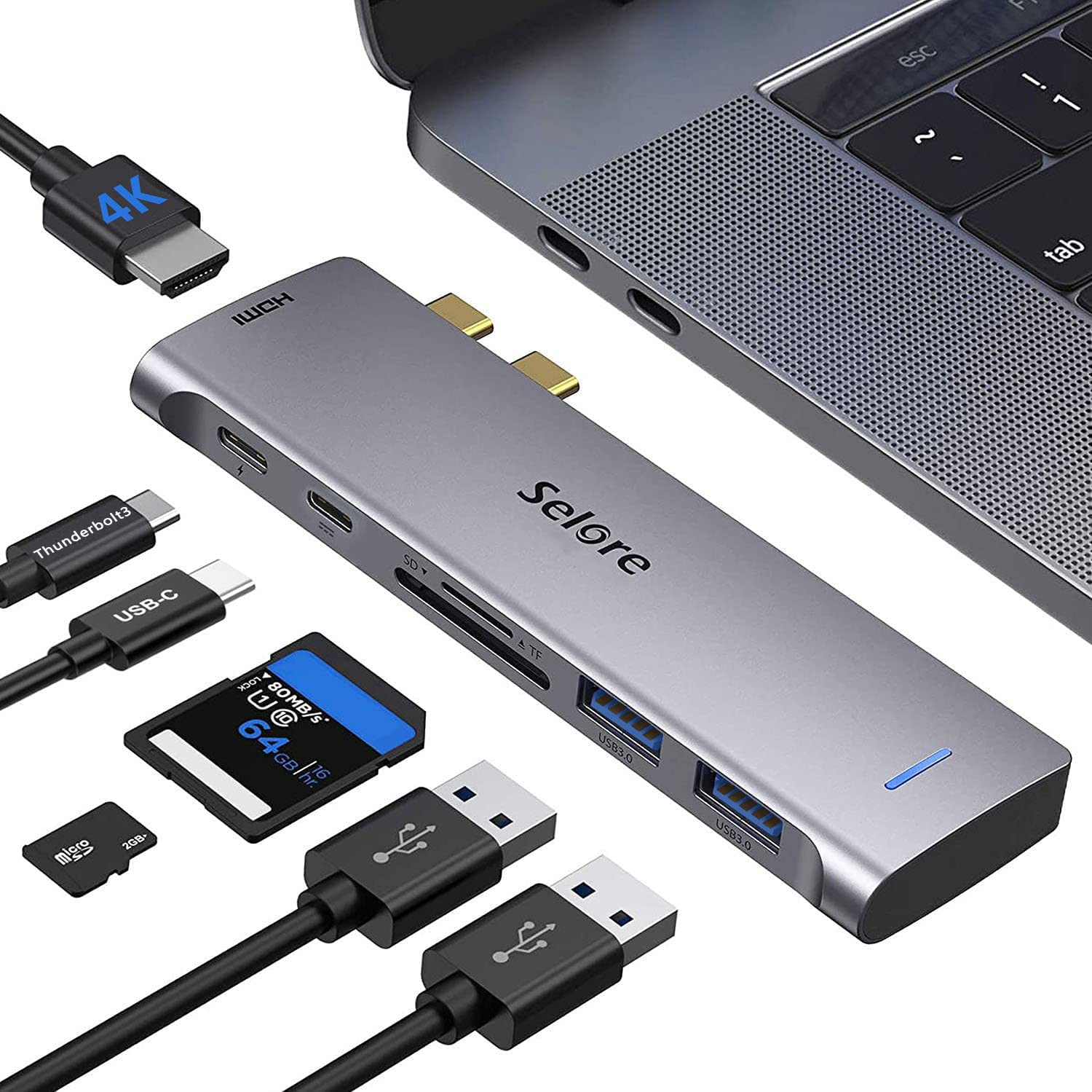 Amazon.co.jp: Selore MacBook Air ハブ macbook ハブ mac usb ハブ