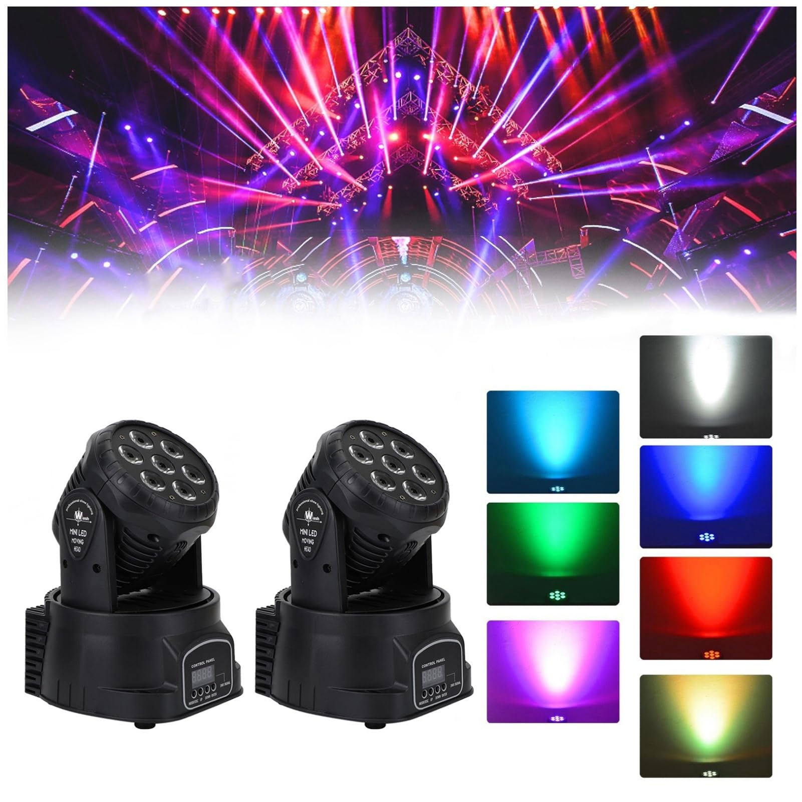 Amazon.co.jp: Frezon 舞台照明 7X10W RGBW LED ムービングライト 9/14