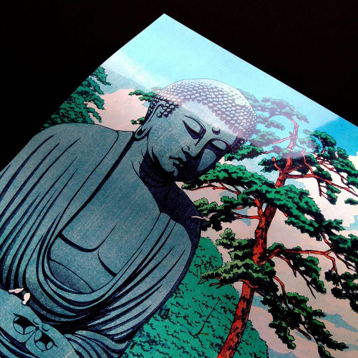 B. KASHIWA リトグラフ 風景画 フレーム付き「南仏のリゾート」 B