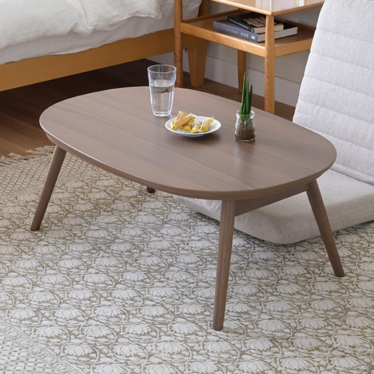 Amazon.co.jp : [山善] 折りたたみこたつ 楕円形 90×60cm 300W 中間入