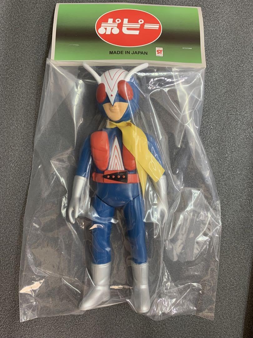 無版権 パチもの 「ライダーマン」風の鉄紺色の希少ソフビ フィギュア