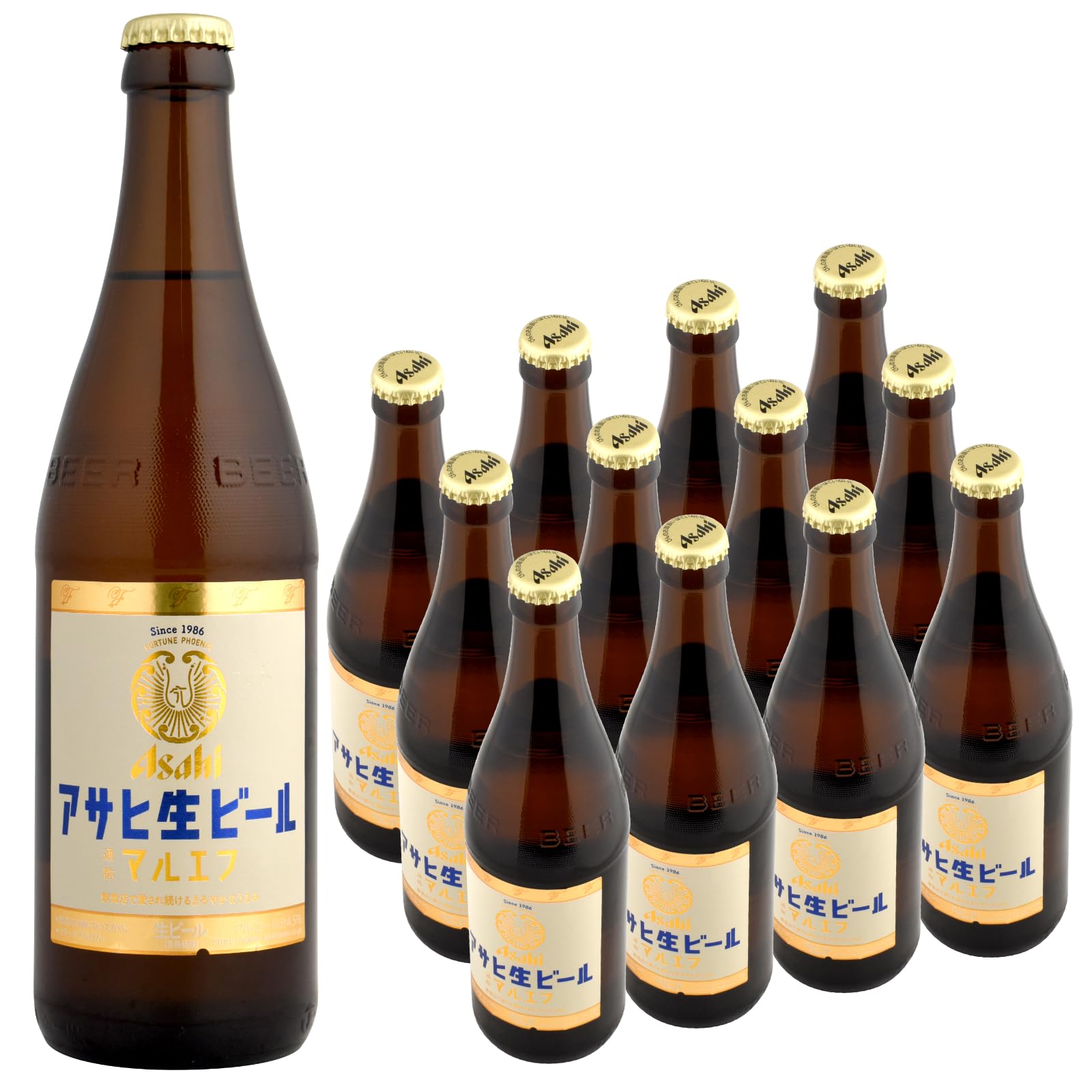 Amazon.co.jp: 瓶ビール アサヒ 生ビール マルエフ 500ml 中瓶 × 12本