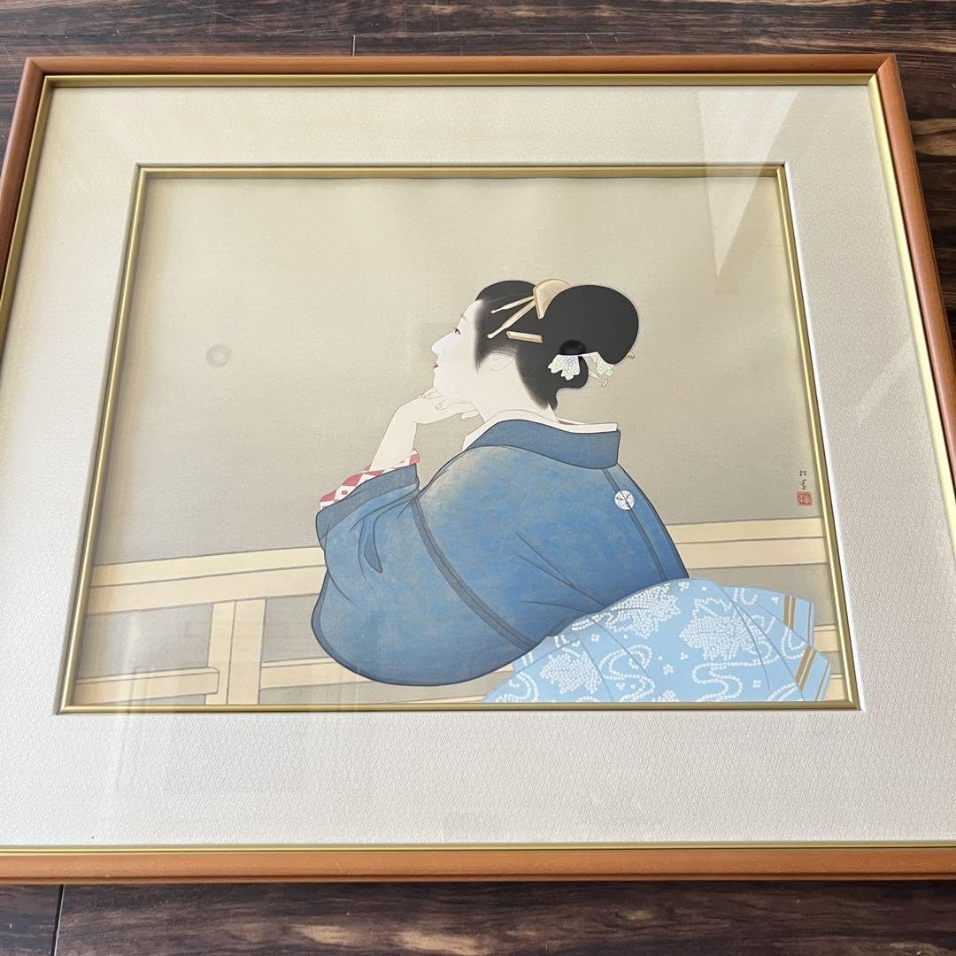 超お値下げ‼️上村松園？「傘」肉筆絹本額装 超お値下げ‼️上村松園