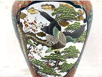 希少 湖東焼飾り壺 金襴手立体釉 大型美品 希少 湖東焼飾り