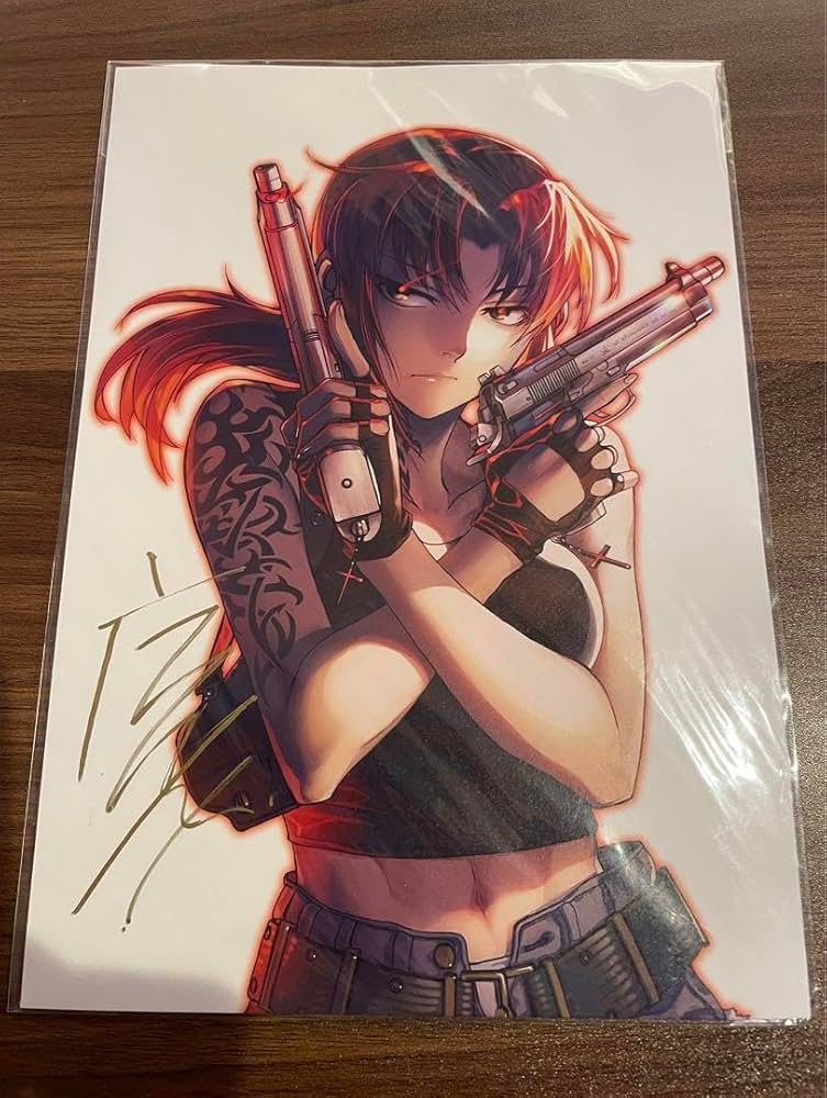 ブラックラグーン レヴィ 複製原画 直筆サイン入り Amazon.co.jp: 超