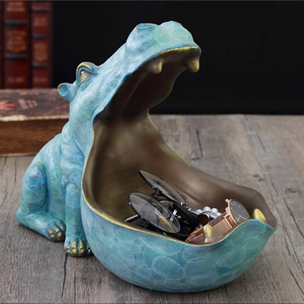 Amazon.co.jp: PUERI カバ オブジェ 置き物 小物入れ 樹脂製 かわいい