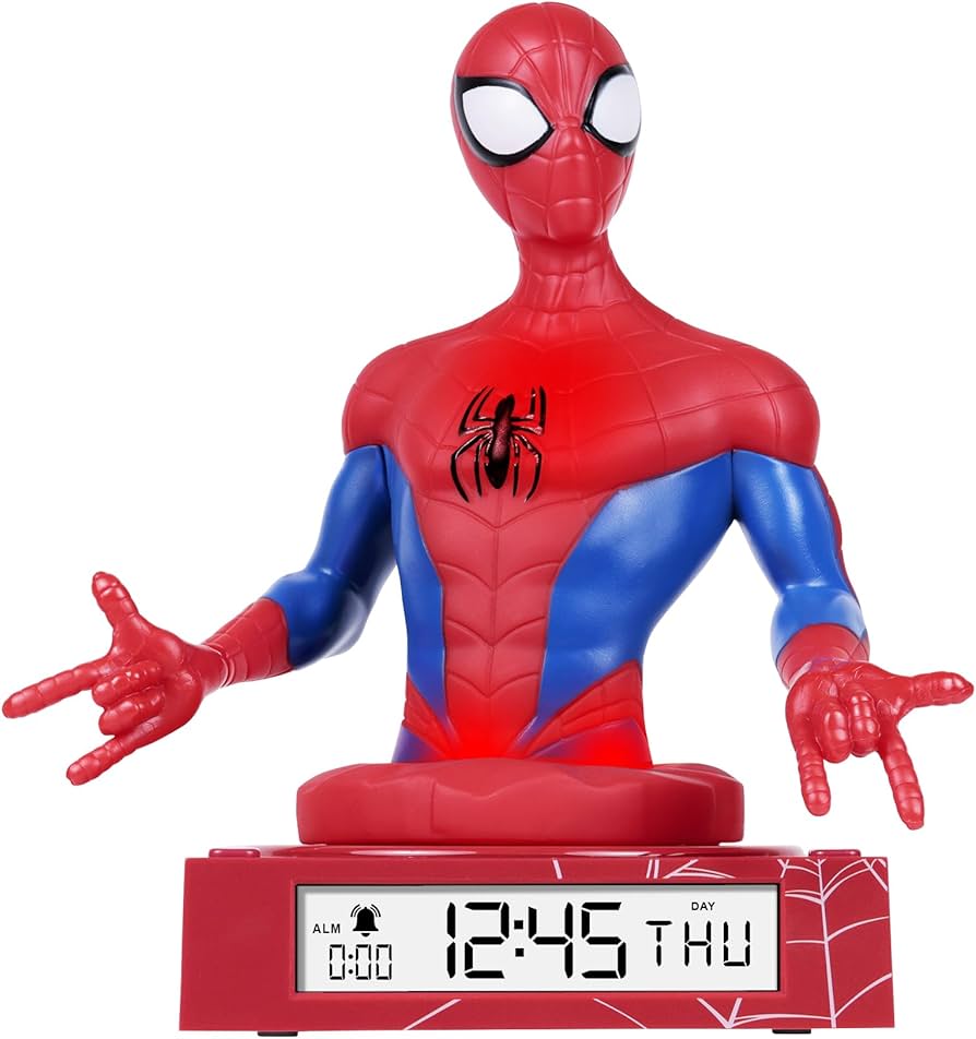 Amazon.co.jp: 3Dスパイダーマンキッズデジタル常夜灯目覚まし時計