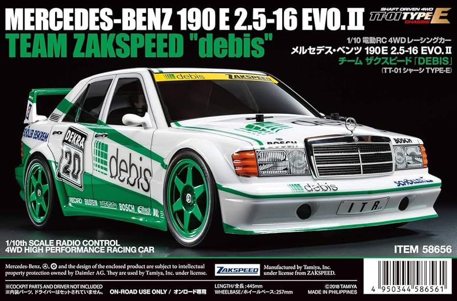 Amazon.com: Tamiya 58656 Mercedes-Benz 58656-1:10 RC MB 190E debis