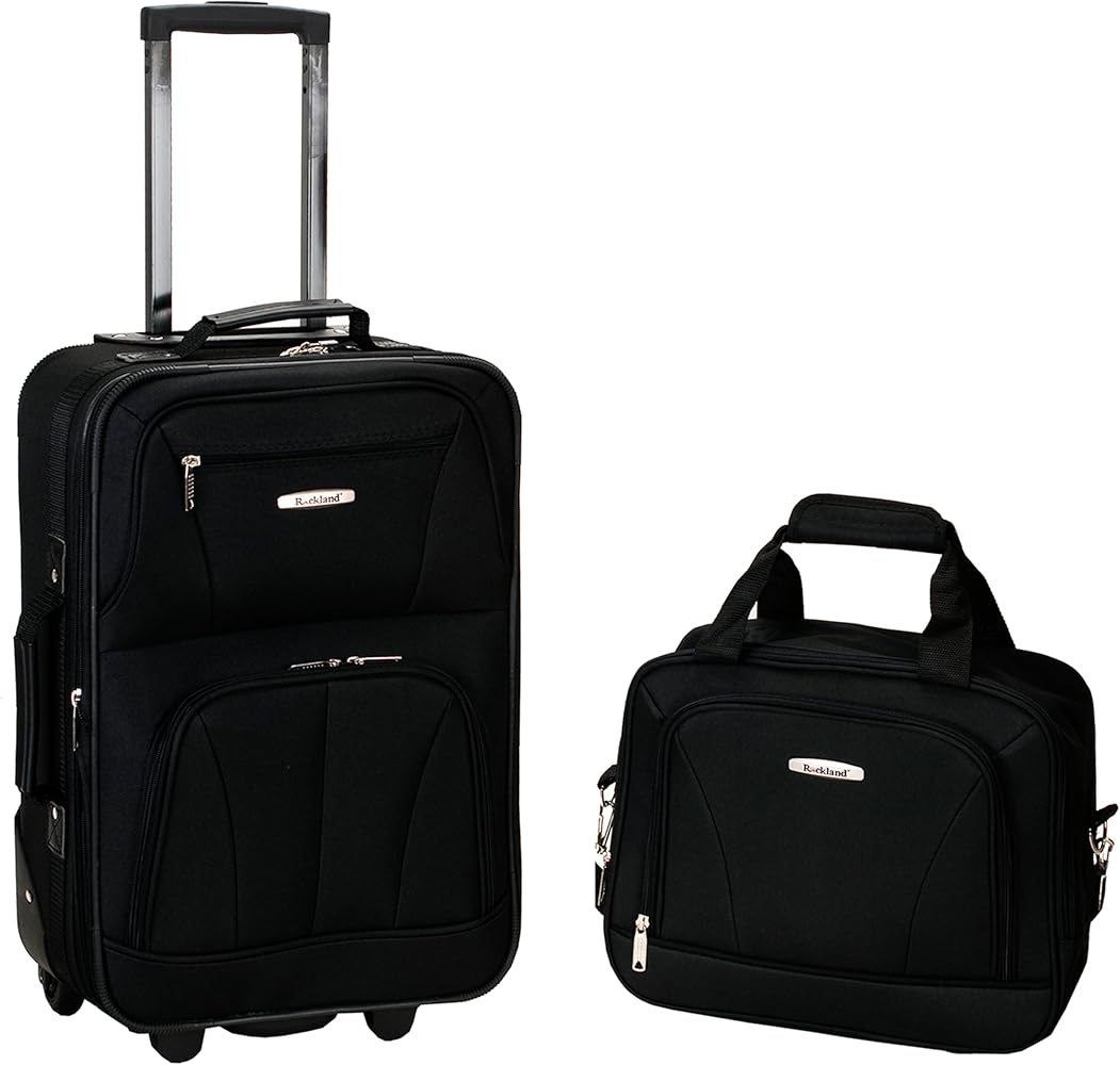 Amazon.com: Rockland Fashion Softside Upright Luggage Set