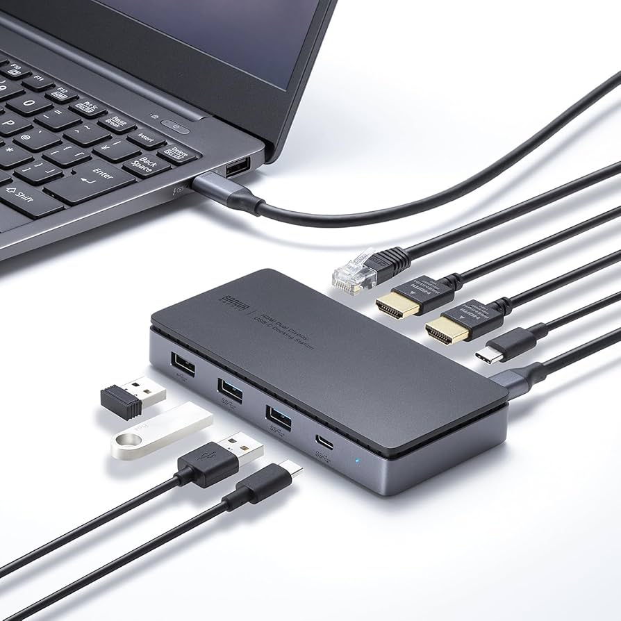 Amazon.co.jp: サンワサプライ USB Type-Cドッキングステーション 8in1