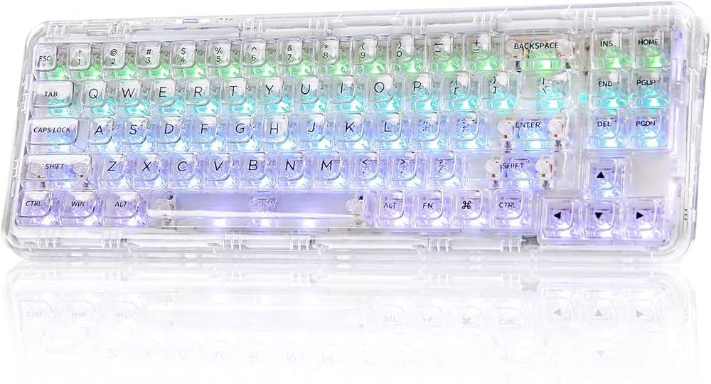 Amazon | YUNZII X71 メカニカルゲーミングキーボード 透明キー