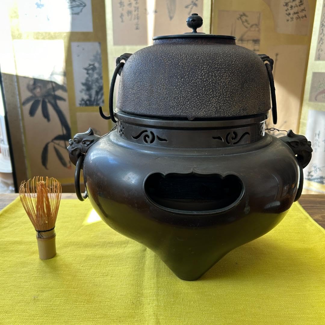 野々田式 風炉型電熱器 鬼面風炉釡 茶釜 風炉 茶道具 /SR12