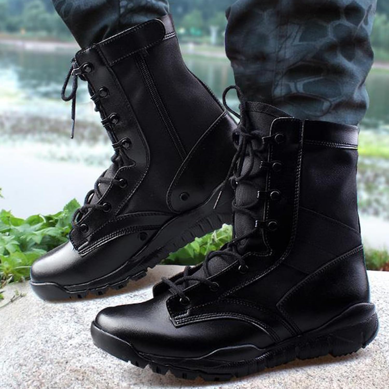 Amazon | [GHSDQ] 大きいサイズ メンズ 軍靴 ブーツ メンズシューズ