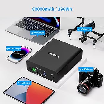 Amazon | Krisdonia ポータブル電源 80000mAh 大容量 モバイル