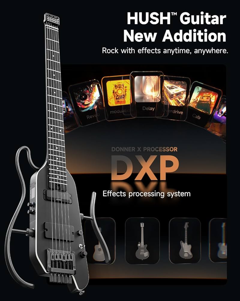 Amazon.com: Donner HUSH X PRO Electric Guitar Kit - Smart Travel
