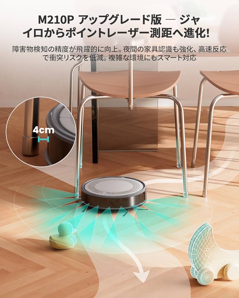 Amazon | Lefant M310 ロボット掃除機【高精度障害物回避・4500Pa強力