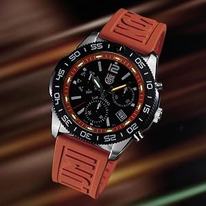 Amazon.com: Luminox - Mens Watch - Black Dial Orange Rubber Band