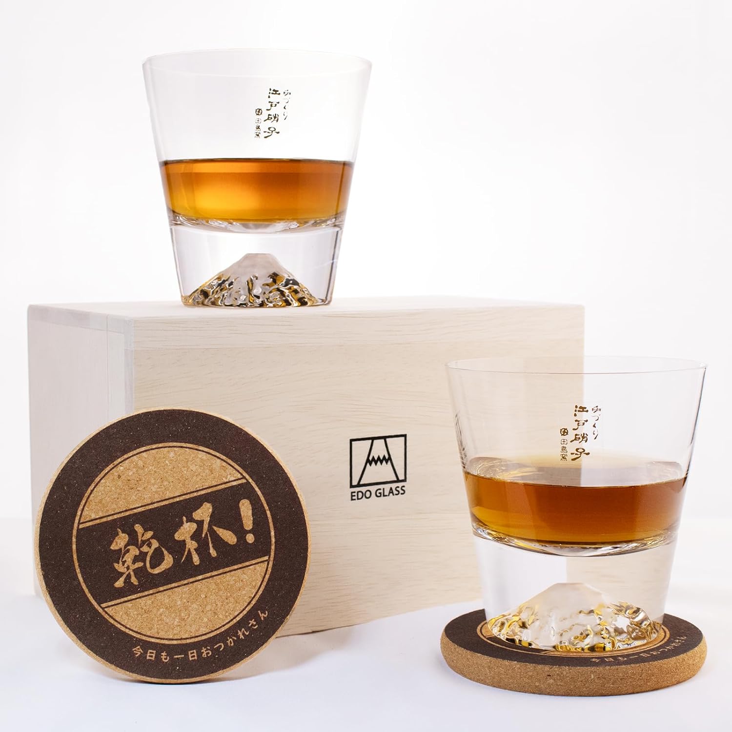 関吉昭作 硝子 茶碗 共箱 茶道具 関吉昭作 硝子 竹絵 茶碗 共箱 茶道具