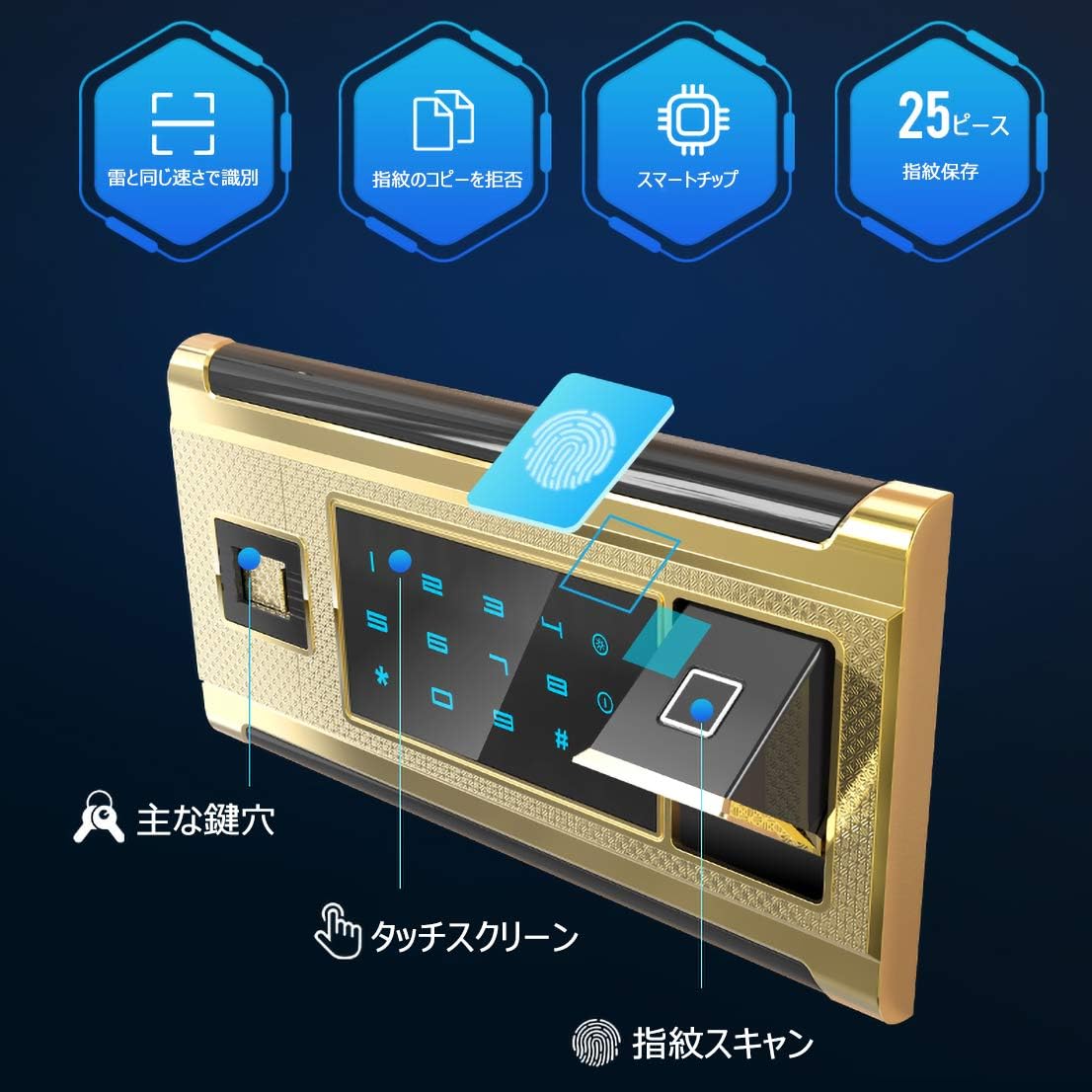 YIY Rock-Solid 大型金庫 二重ドア 生物測定の安全な タッチパネル
