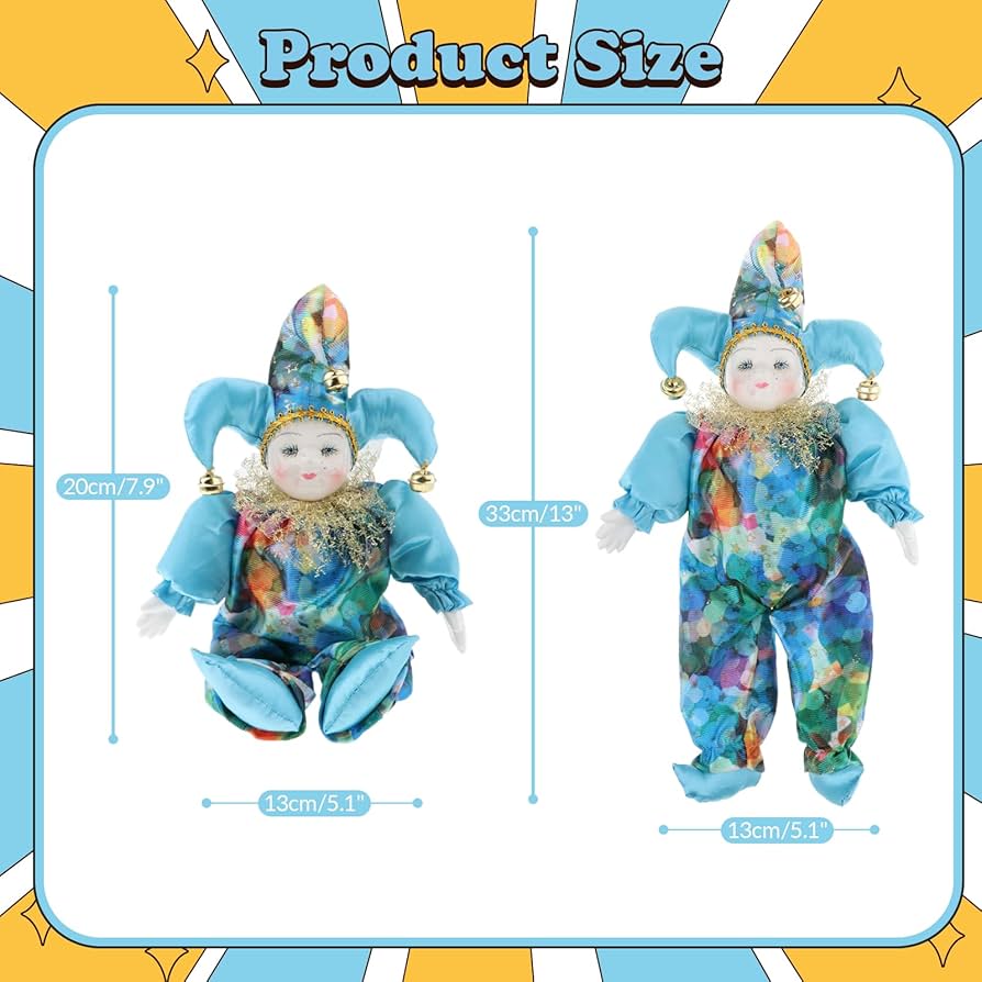 Amazon.com: SM SunniMix 33cm Porcelain Hanging Foot Clown Doll