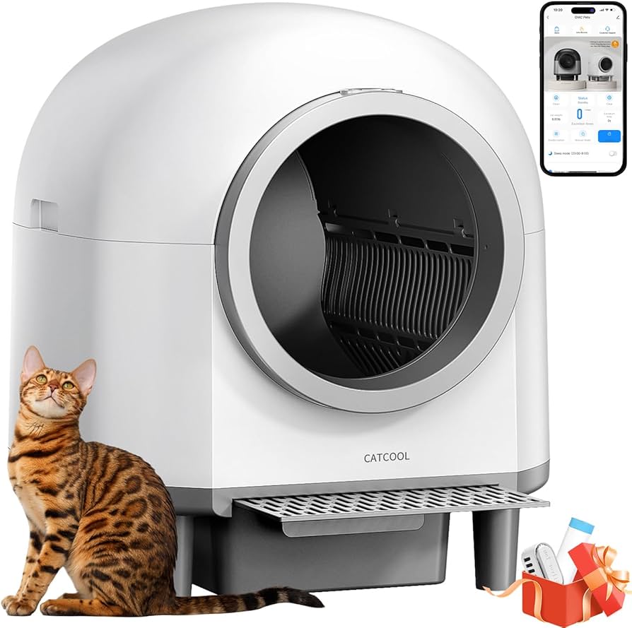 自動猫トイレ ホワイト 円形デザイン 【公式通販】