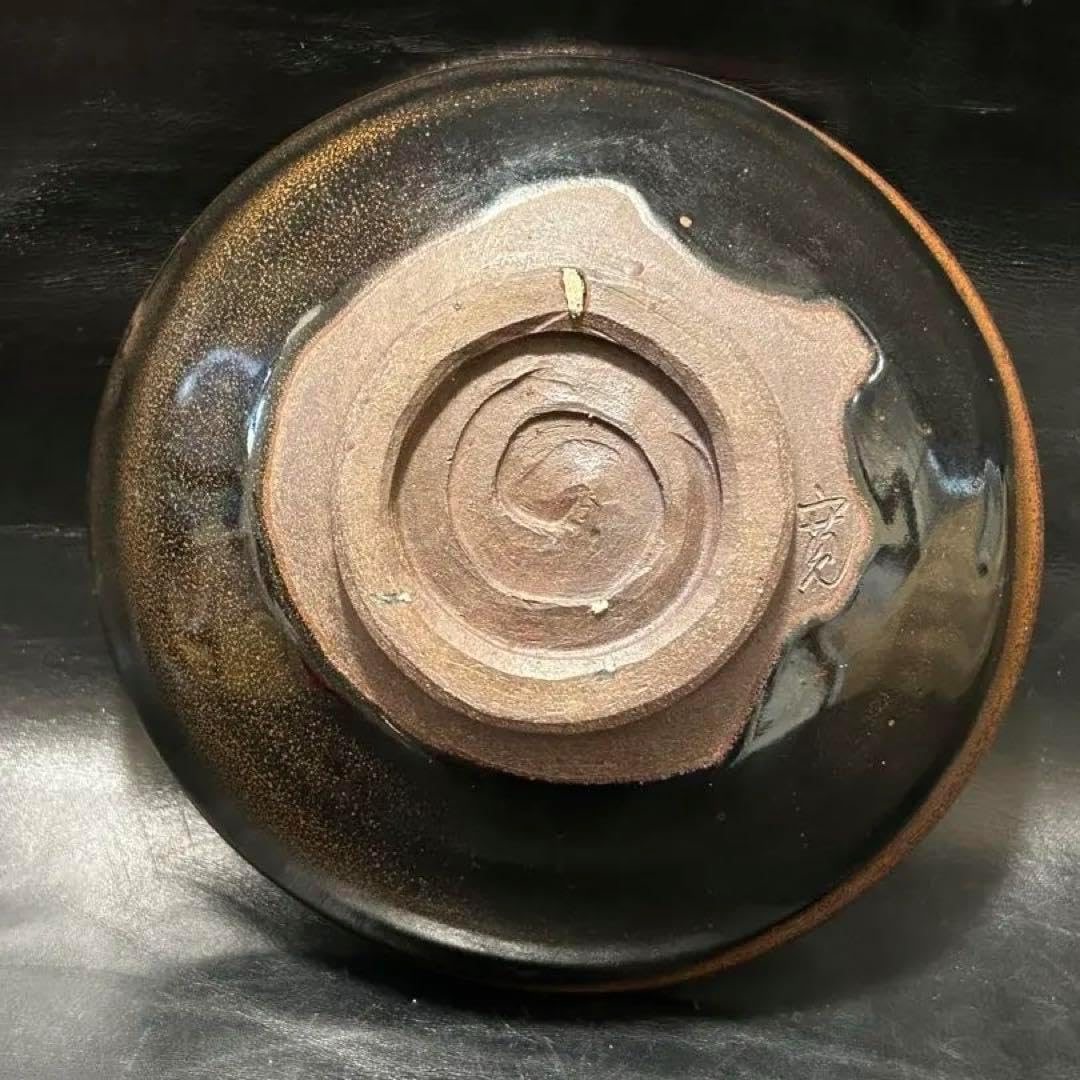 隠崎隆一師伊勢崎淳備前窯変≫茶碗共箱・布 ・栞黒田陶 M☆N☆隠崎隆一